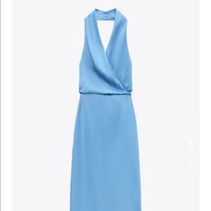 Zara satin blue maxi dress host pick 😇💕😇